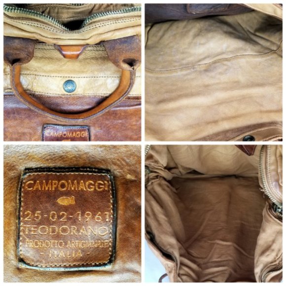 Genuine Vintage Campomaggi Large Leather Briefcase Portfolio Messenger Bag - Picture 2 of 8